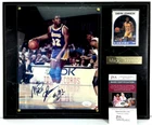 Magic Johnson Lakers Autographed Photo + 1989 NBA Hoops Card, JSA COA Framed 15"