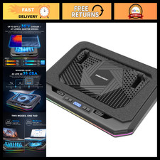 Adjustable Laptop Cooling Pad with RGB Light, Quiet Turbo Fan for 12-19  Laptops