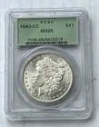 1880-CC Morgan Silver Dollar PCGS MS65 Old Green Label Holder