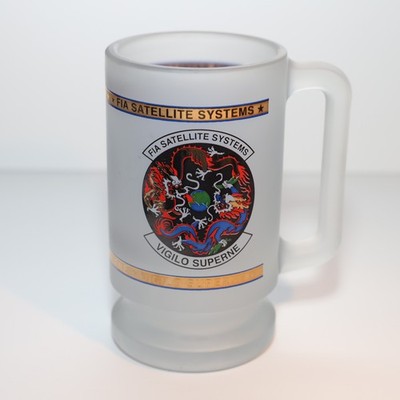 National Reconnaisance Office FIA Satellite Frosted Stein Gold Trim NRO Merch
