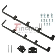 30" HEAVY DUTY STEEL SET FOR SEMI TRUCK - PAIR BLACK STRAIGHT MUD FLAP HANGER