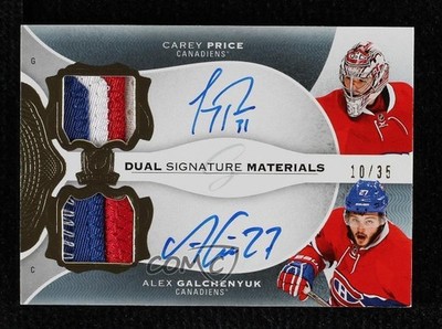 2016 The Cup Dual Signature Materials 10/35 Carey Price Alex Galchenyuk Auto s9v