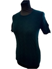 TSE Green Short Sleeved Cashmere Jumper Size S