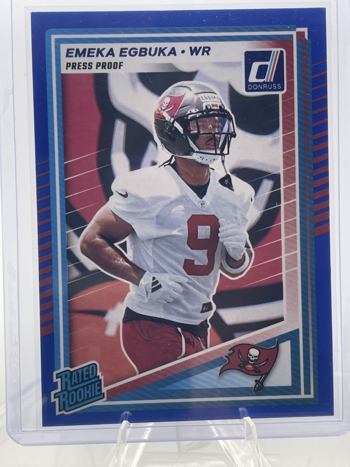 2025 Panini Donruss - Rated Rookie Emeka Egbuka #375 Press Proof Blue (RC)