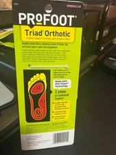 Profoot Triad Orthotic Insert 3 Zone Support Women 1 PAIR Size W6 - 10