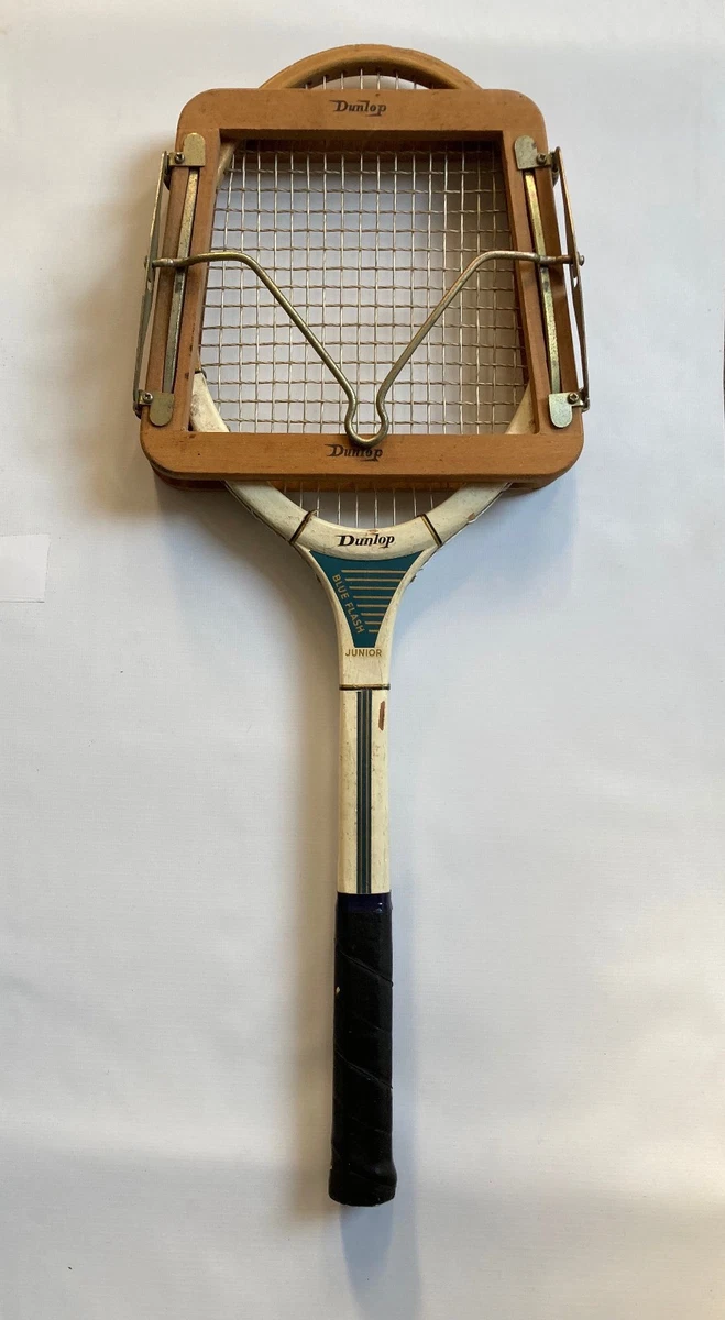 Raquette De Tennis Vintage Dunlop Junior Bois, Bleu Flash, 69 Cm, Originale Pour Décoration