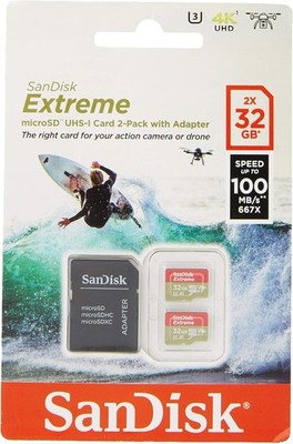 SanDisk Extreme 32 GB microSDhC Memory Card for Action Cameras and Drones with