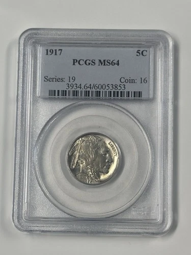 1917 BUFFALO NICKEL PCGS MS 64  WELL STRUCK  NICE COIN