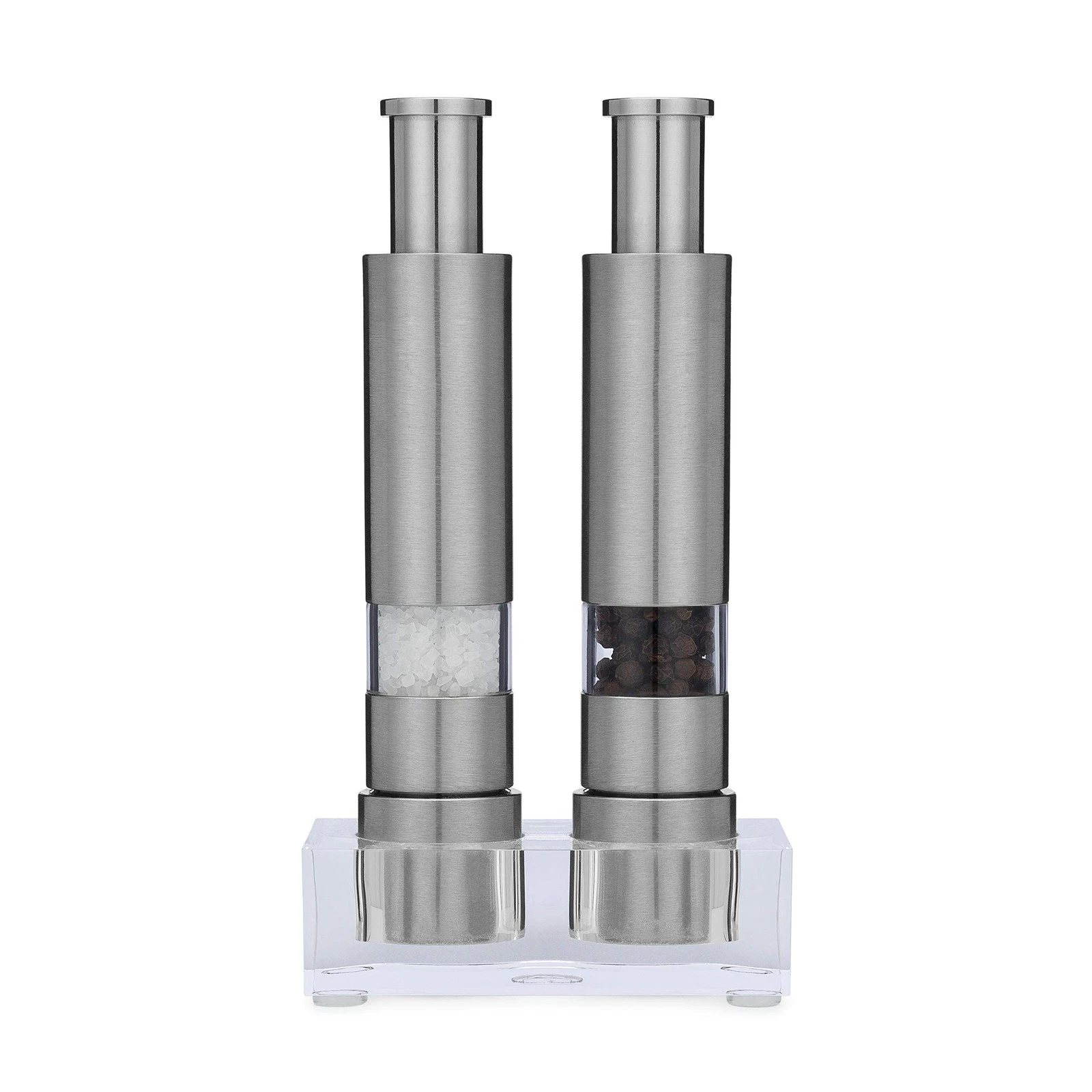 Grind Gourmet Salt and Pepper Grinder Set, Original Pump Grind Peppermill ar...