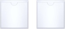 Car Parking Permit Holder 2-Pack - Clear, Adhesive Ticket and Pass Display for W