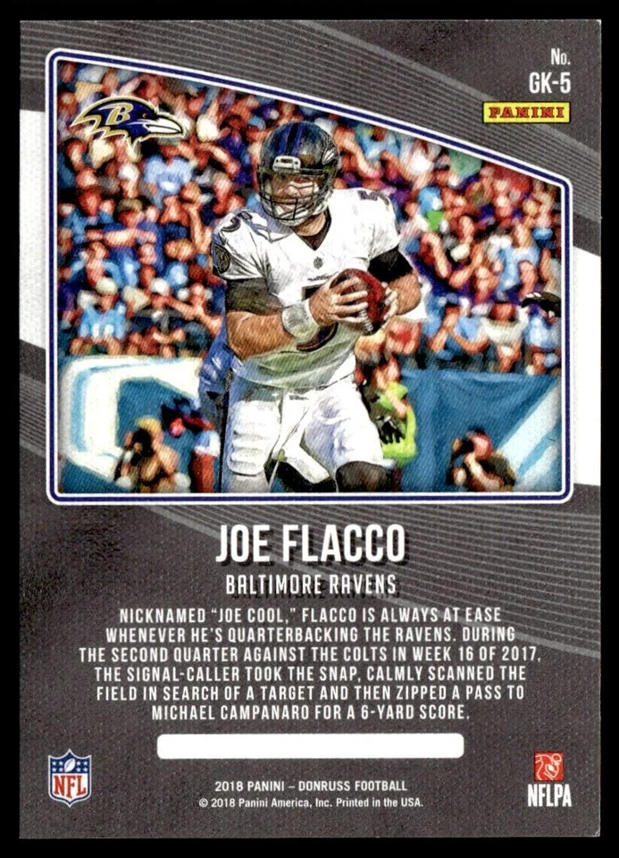 2018 Donruss Gridiron Kings Joe Flacco Baltimore Ravens #GK-5 - Image 2 of 2