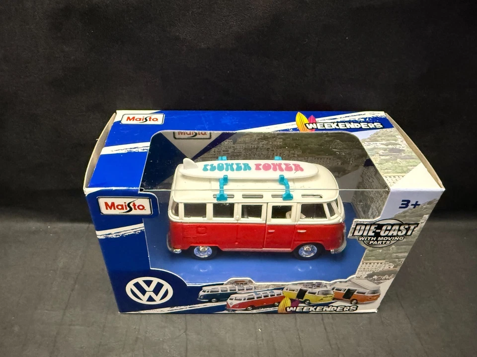 Furgoneta diecast Maisto Weekenders Volkswagen "Samba" con tabla de surf 4,5" 21237 Foto 2 de 4