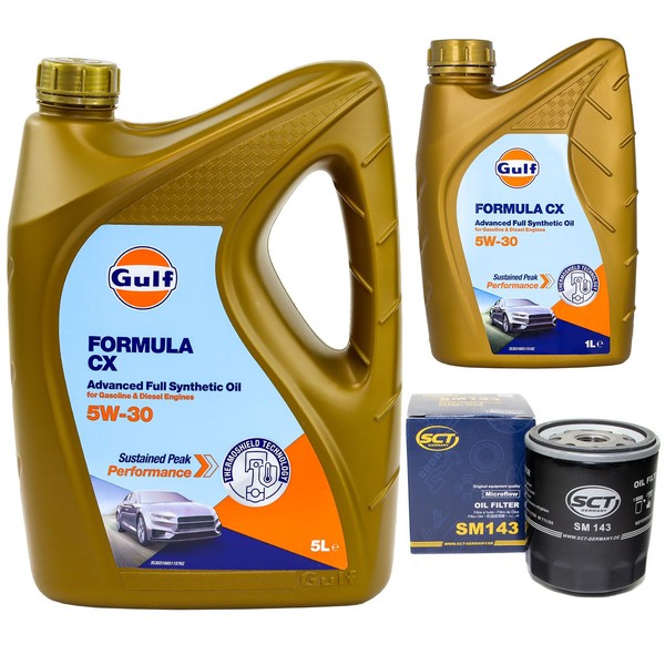 MotoröL Set Gulf Formula CX 5W-30 6 Liter + ÖLfilter FüR Toyota Land Cruiser 90-image