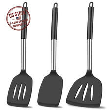 3 Pack Silicone Spatula Set Heat Resistant Kitchen Utensils Nonstick Cooking Too