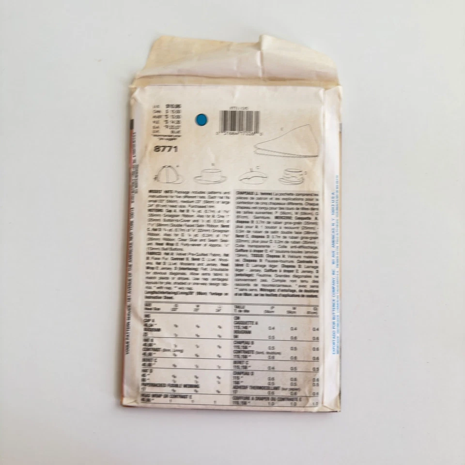 Set of 2 Uncut Vogue Accessories Hats Patterns 628 & 8771 Lola Vintage 90s - Image 2 of 4