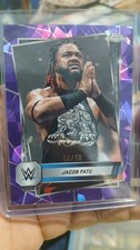 JACOB FATU 2025 Topps Chrome Sapphire WWE Purple Sapphire. 8 /10