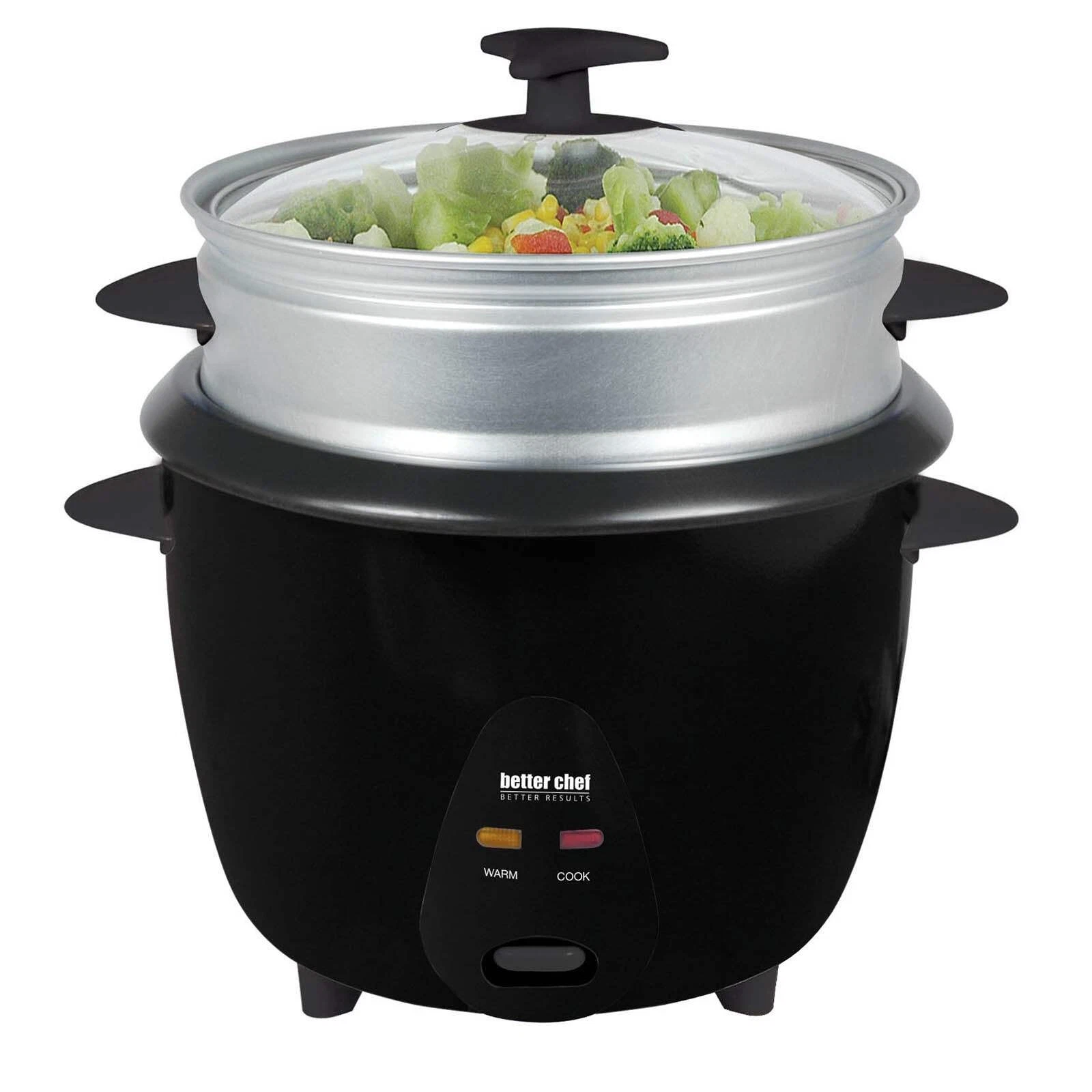 Better Chef 5 Cup Rice Cooker w Food Steamer Attachment