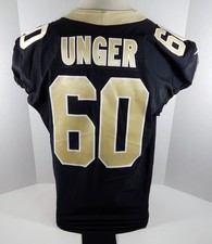 2018 New Orleans Saints Max Unger #60 Game Issued Black Jersey Benson Patch