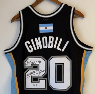 Manu Ginobili Signed San Antonio "GO SPURS GO!” Mitchell & Ness NBA Jersey BAS