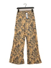 Nasty Gal Women's Trousers UK 8 Yellow Floral 100 Viscose Wide-Leg Chino