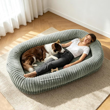 Human Dog Bed for Adult,Large Human Size Dog Bed 70"X38"X10"