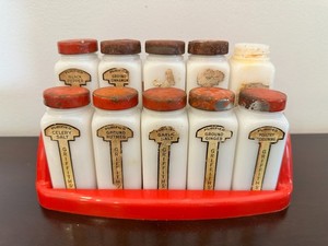 Griffiths Milk Glass Spice Jars | eBay