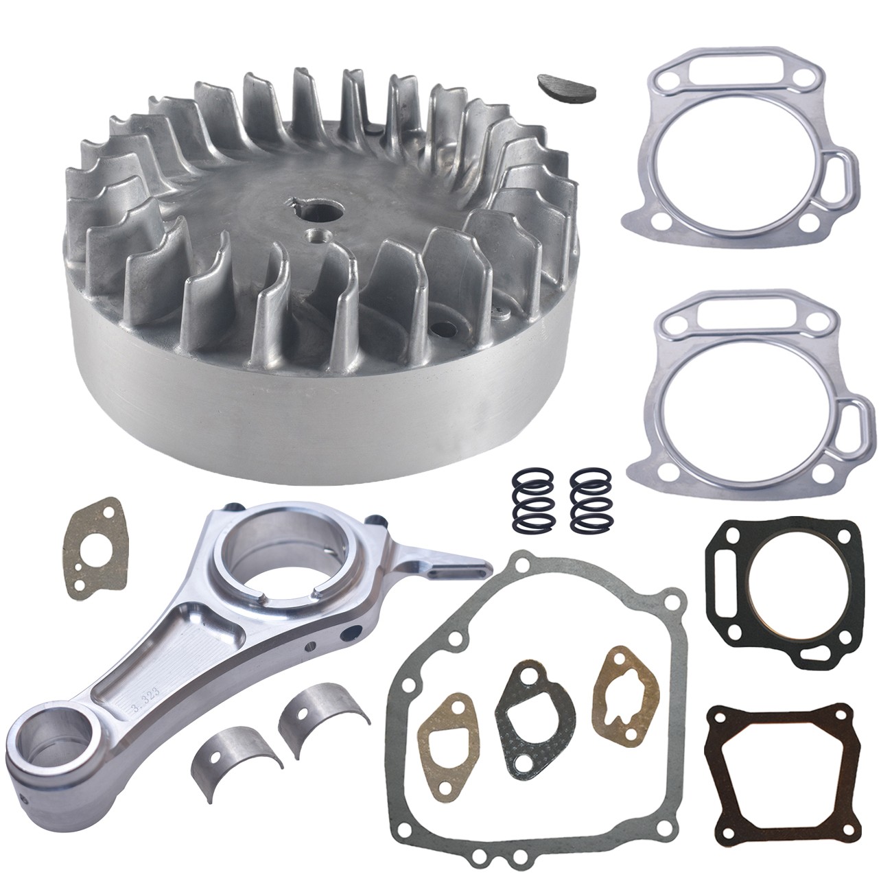 Flywheel 10krpm 3.323" Billet Rod 70mm Flat Top Piston For Predator 212cc 196cc