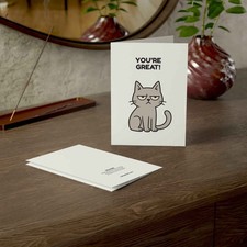 Funny Cat Greeting Card Youre Great My Cat Disagrees Set 10 30 50 Cat Lover Card