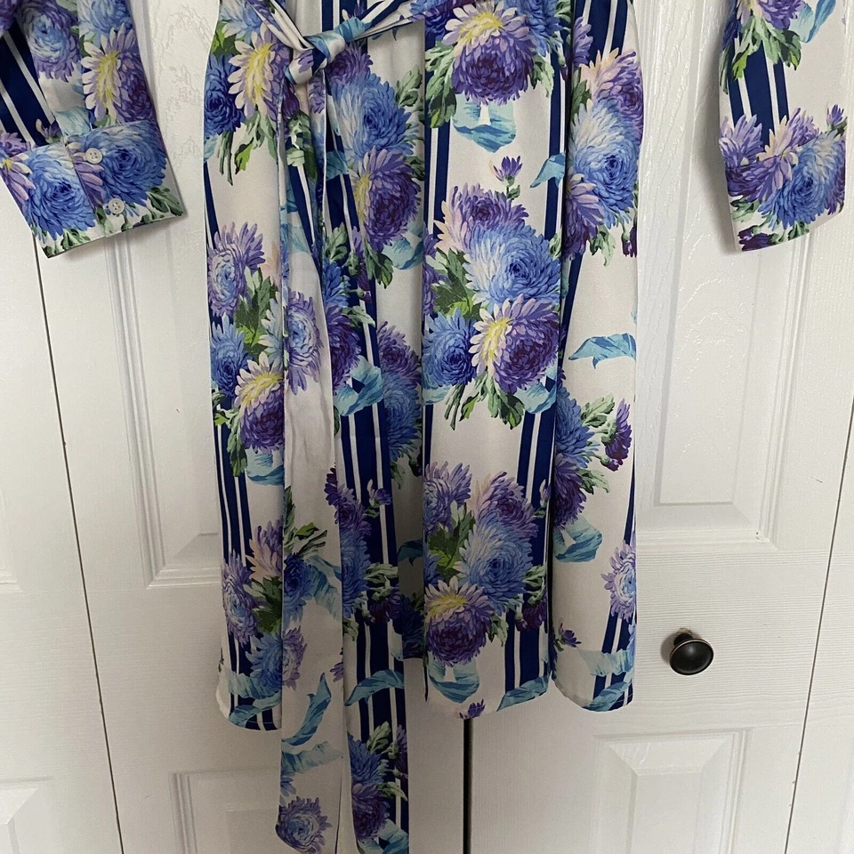 Vestido camisero para mujer J Crew línea A vintage floral a rayas talla mediana Foto 3 de 4
