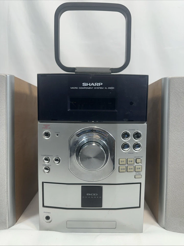 Sistema estéreo de componentes Sharp XL-ES50 cambiador de 5 CD sin control remoto probado unidad ruidosa Foto 2 de 4