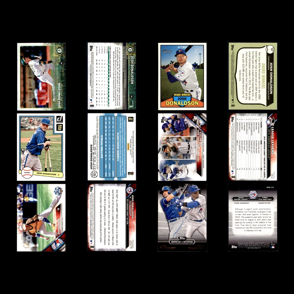 Josh Donaldson Lot 60 Different Baseball Cards 2015-2023 OAK A's/TOR/ATL/MIN/NYY - Image 3 of 4