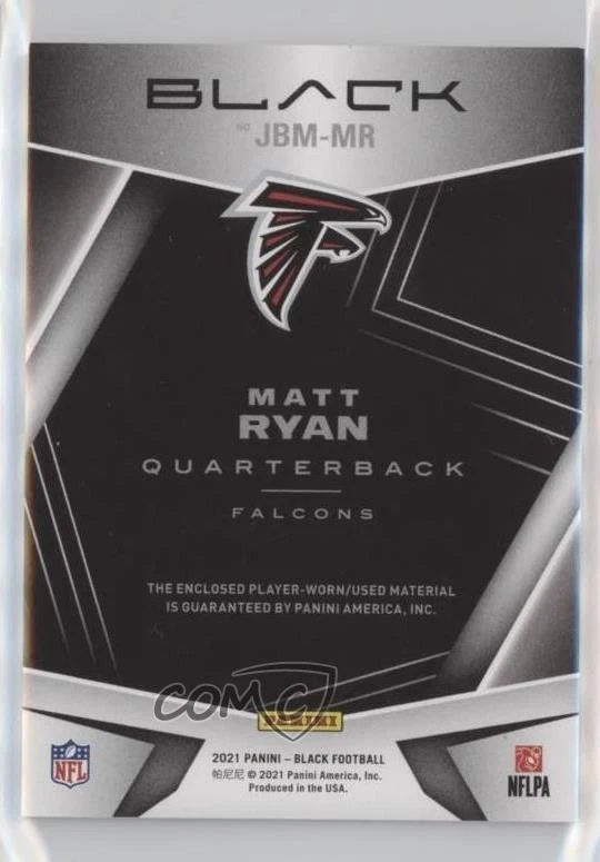 2021 Panini Black Jet Black Materials Copper /50 Matt Ryan #JBM-MR - Image 2 of 2