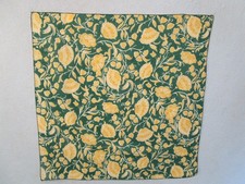 RAY STRAUSS SCARF 21  square cotton/poly blend YELLOW GREEN FLORAL w/tag