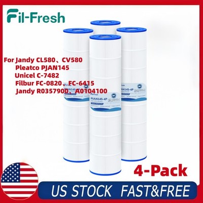 4-Pcs CL580 Pool Filter Cartridge for Jandy CV580 Pleatco PJAN145 C-7482 FC-0820