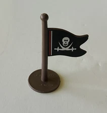 Vintage Toysmith Jolly Roger Pirate Flag 3" Plastic Stand Up Toy