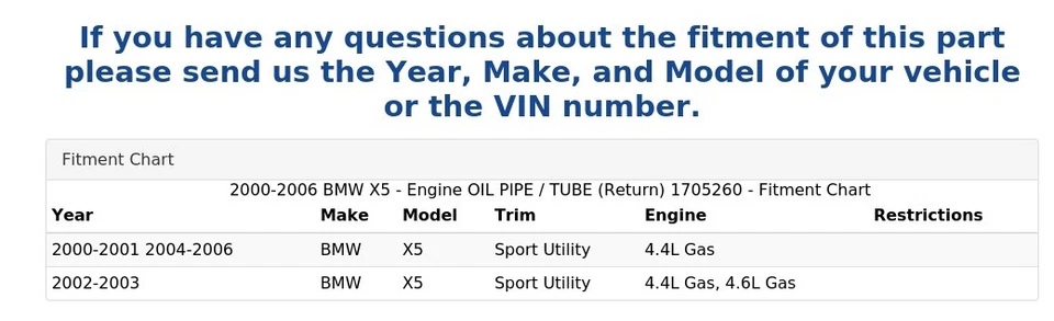 BMW X5 2000-2006 - Motor tubo de aceite / tubo (retorno) 1705260 Foto 4 de 4