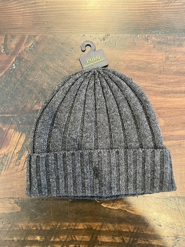 Polo Ralph Lauren Unisex anthrazitgrau Beanie in Manschetten. Neu mit Etikett * Beschreibung lesen*