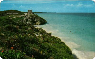 CPM AK Zona Arqueologica de TULUM frente al Caribe MEXICO (647636)