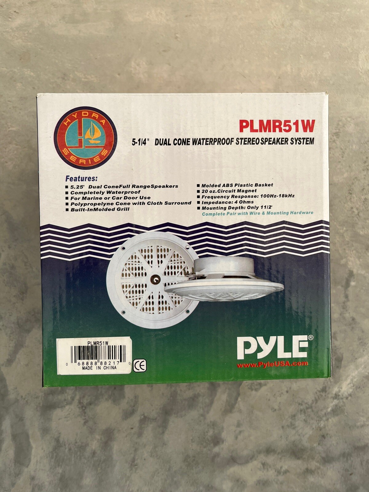 Pyle PLMR51W 50W 5.25 Inch Waterproof Marine Stereo Speakers-image