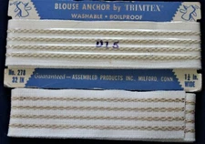Vintage Trimtex Blouse Anchor 32" Long, 1 1/4" Wide Beige Two Rolls