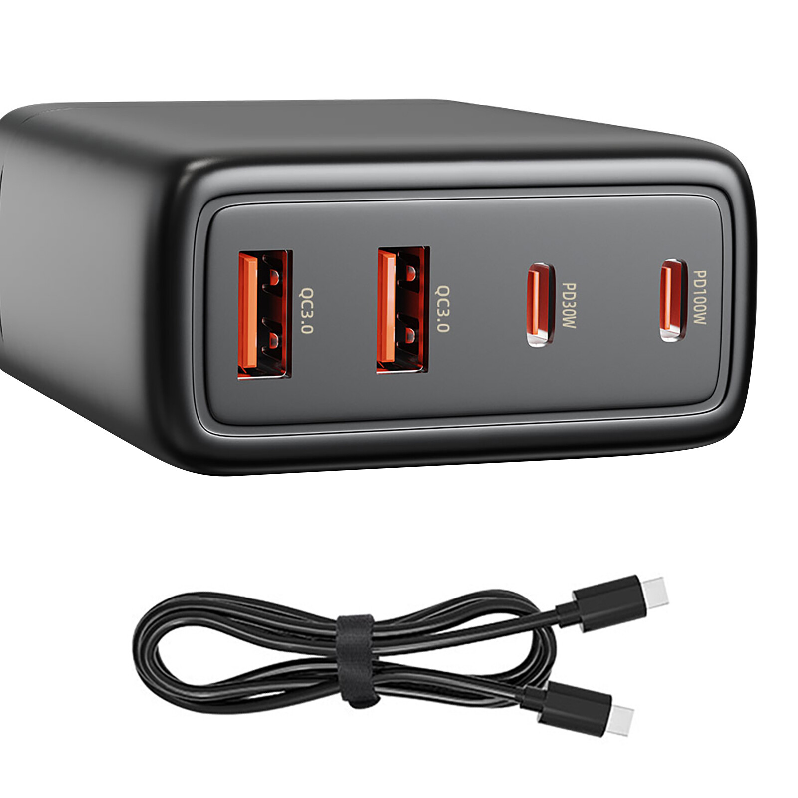100W 4-Port Fast Charger with PD & QC3.0 for Drone Camera Phone-image