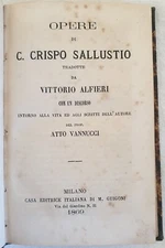 Literature Works Of Caio Crispo Sallustio Vittorio Alfieri Vita Atto Vannucci