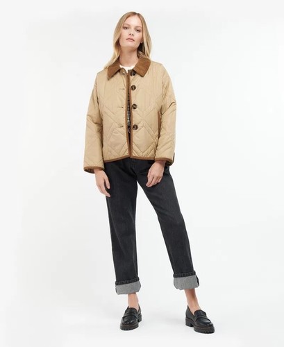 New BARBOUR Beige Barrhead Quilt Coat Size UK 16 EU 42 USA 12 XL Net A Porter