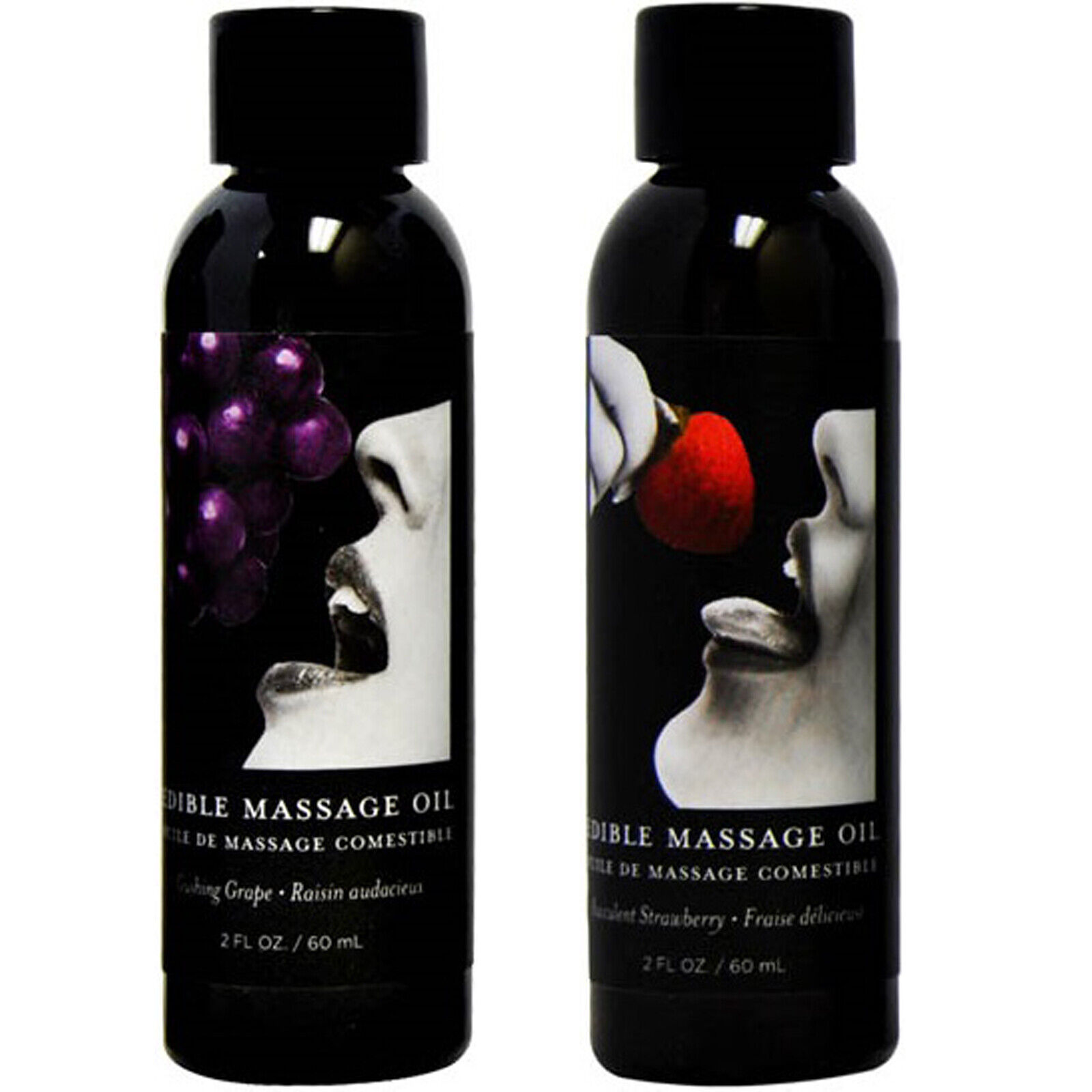 Twin Pack Edible Massage Oil Strawberry & Grape Flavoured Erotic