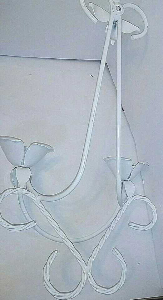 Sunroom Wall Art Metal Enamel Hanging Candle Holders Candleholders 17" Tall Deco - Image 4 of 4