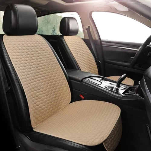 Linen Front Rear Car Seat Cover Protector Seat Back Cushion Pad Mat Fr Truck SUV - Bild 3 von 24