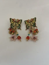 Rare Lunch At The Ritz Summer Garden Stud Earrings