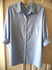 Lt Blue Chambray Classic Oxford Cloth Relax Buttondwn Shirt 3XL 26 28 30 4X 3X