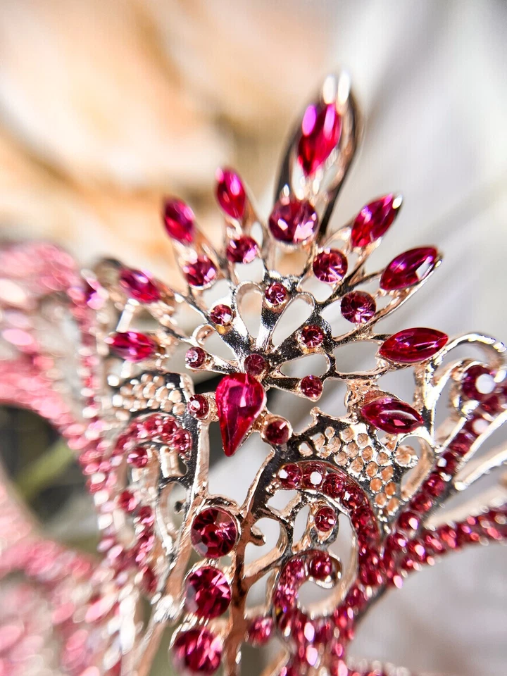 Masquerade Mask Luxury Pink Crystal, Rhinestone Eye Mask, Elegant Party Mask - Image 4 of 4