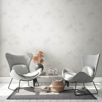 Vliestapete Blattmuster Illustration Tropisch Grau Weiß 38663-2 (3,73€/1Qm)